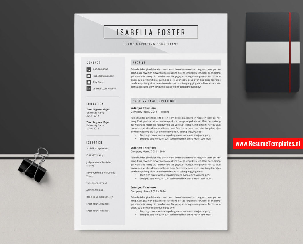 Simple CV Template / Resume Template for Microsoft Word, Clean ...