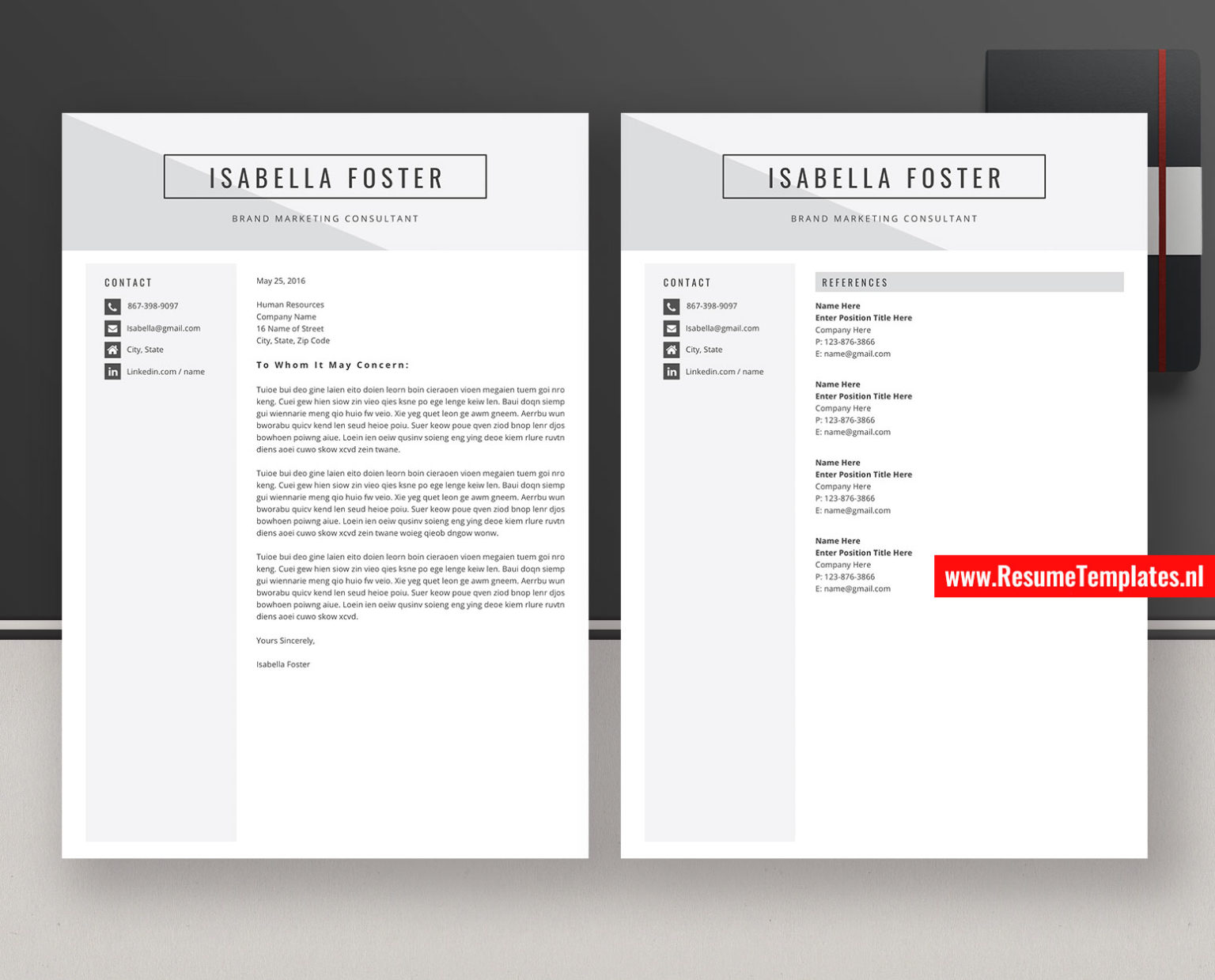 Simple CV Template / Resume Template for Microsoft Word, Clean ...