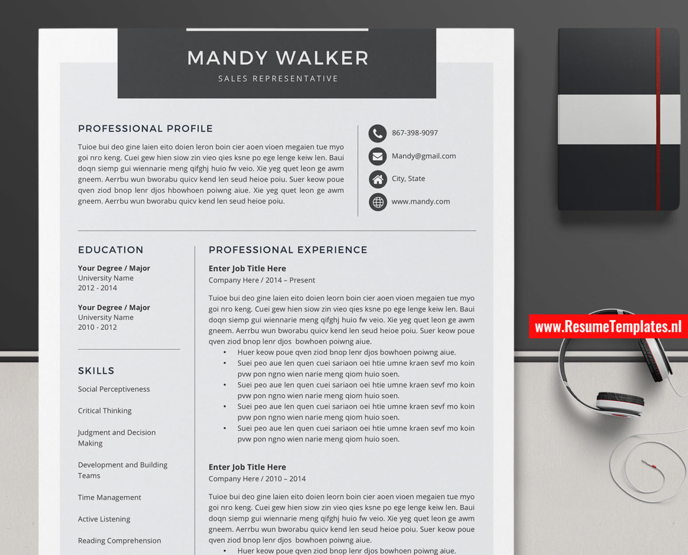 Super Size Me Resume Editable CV Template / Resume Template, Curriculum Vitae, MS Word