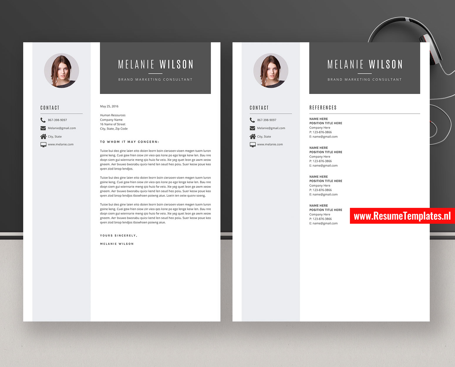 Modern Cv Template Resume Template For Ms Word Curriculum Vitae Cover Letter References Professional And Creative Resume Teacher Resume 1 Page 2 Page 3 Page Resume Instant Download Resumetemplates Nl