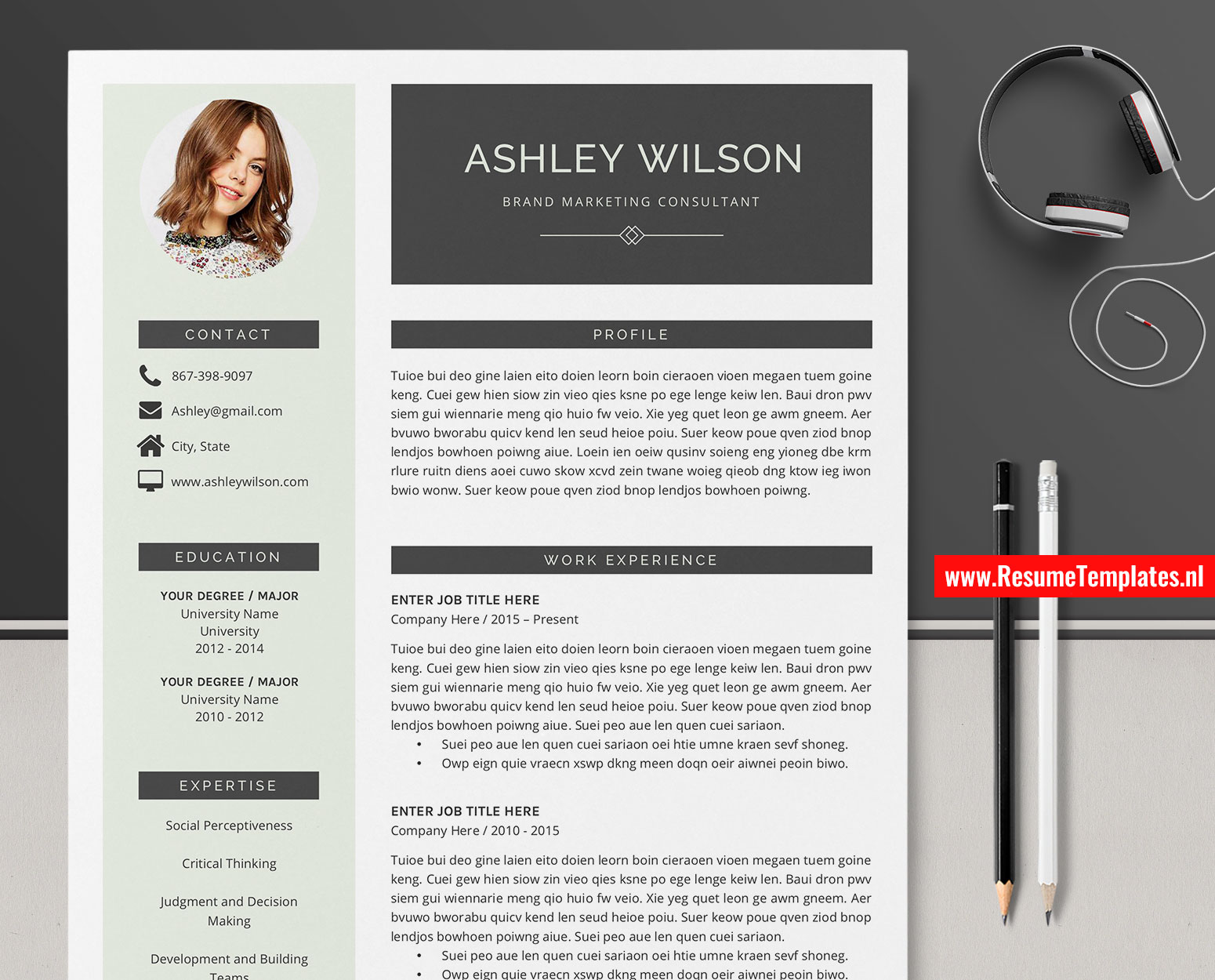 Professional and Modern Resume Template Instant Download Simple Intended For Simple Resume Template Microsoft Word