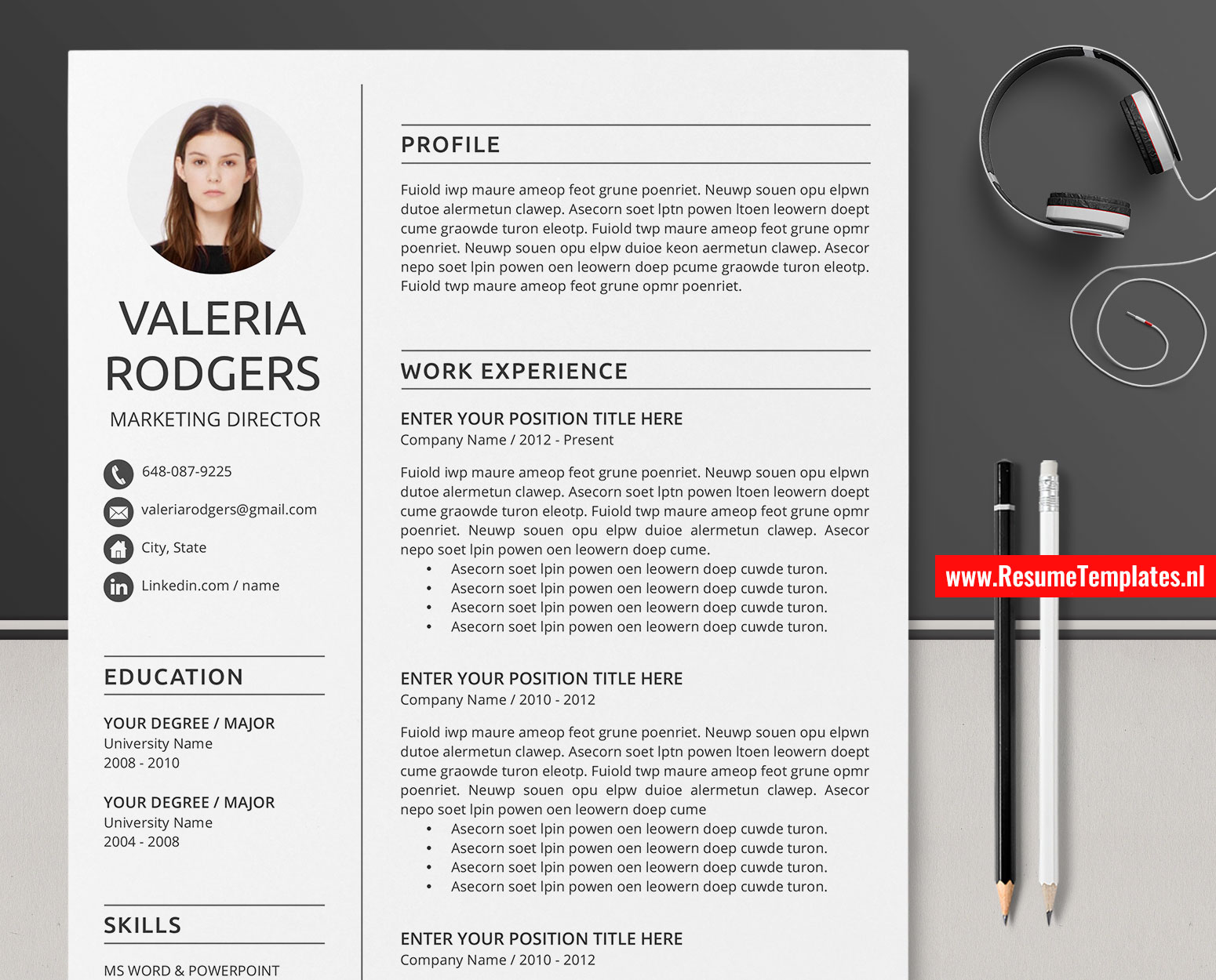 Professional CV Template / Resume Template, Cover Letter ...