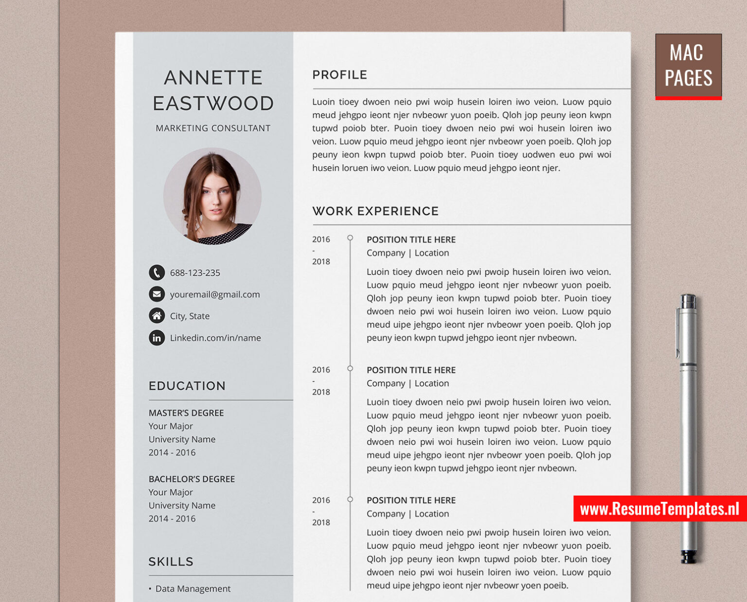 For Mac Pages Professional Resume Template CV Template For Mac Pages Cover Letter Modern