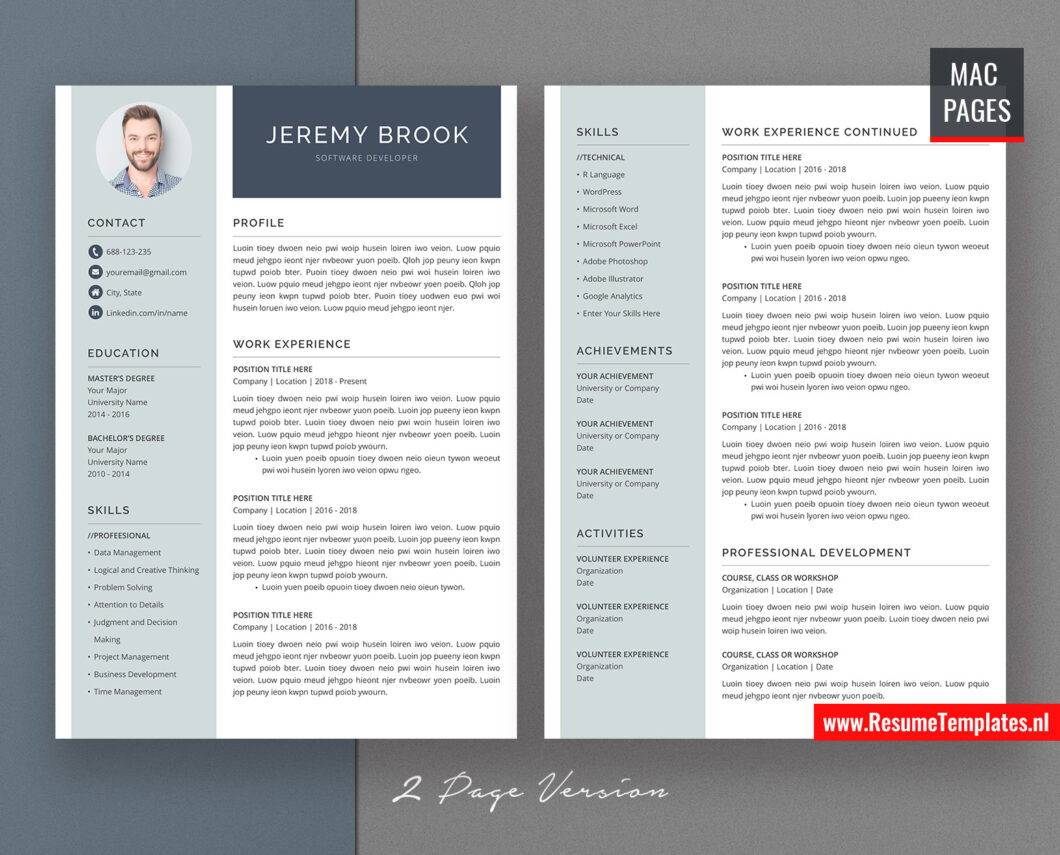 For Mac Pages Simple CV Template - Www.resumetemplates.nl Mac Pages Resume Template Curriculum Vitae Professional Resume Modern Resume Creative Resume Simple Resume Editable Resume Job Winning Resume RTNL CV Template 18 3 1060x855 