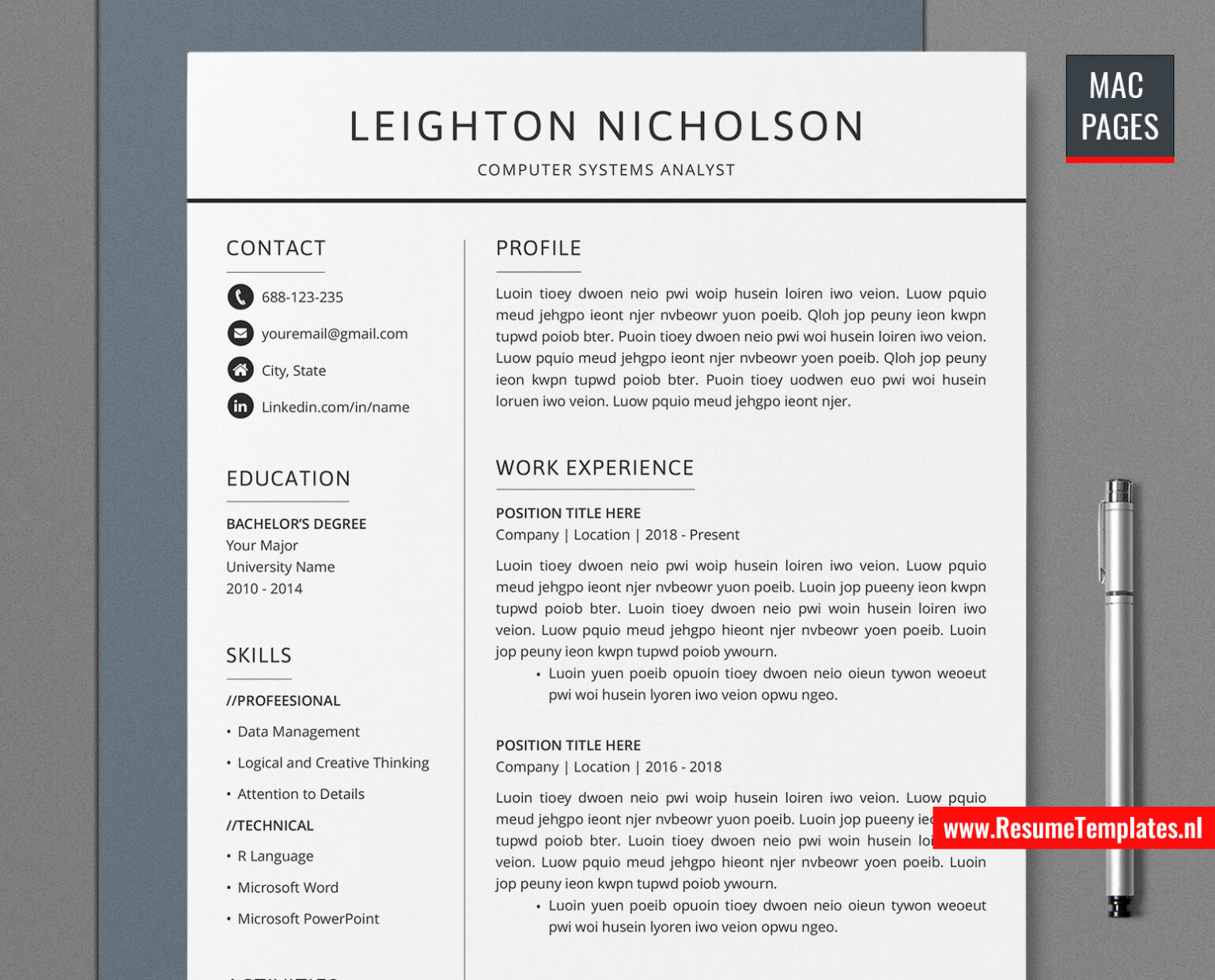 For Mac Pages Simple CV Template Resume Template For Mac Pages Cover Letter Curriculum