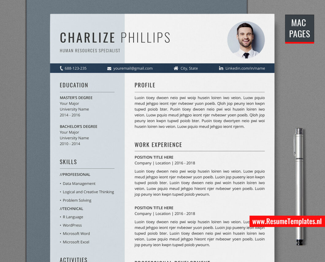 Resume Templates with Photo Mac - Www.resumetemplates.nl Mac Pages Resume Template Curriculum Vitae Professional Resume Modern Resume Creative Resume Simple Resume Editable Resume Job Winning Resume RTNL CV Template 6 1 1060x855 