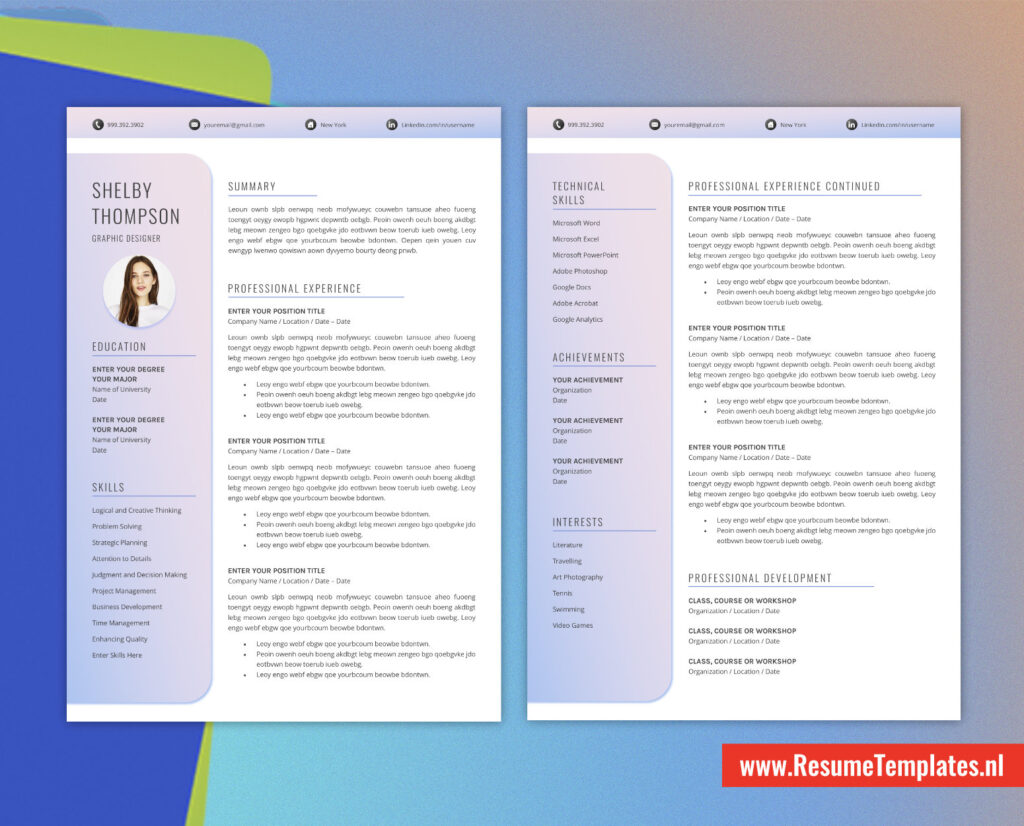 Unique Resume / CV Format for MS Word, Professional Resume Format