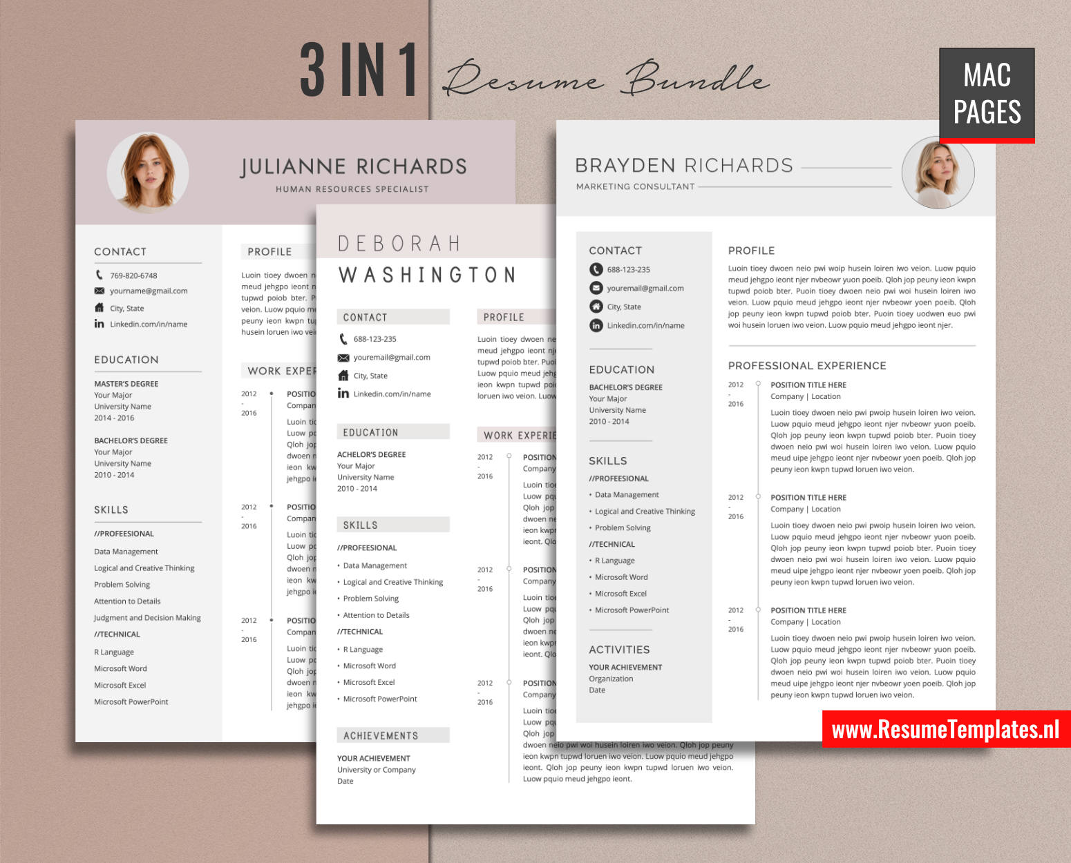 www.ResumeTemplates.nl-resume template for mac pages