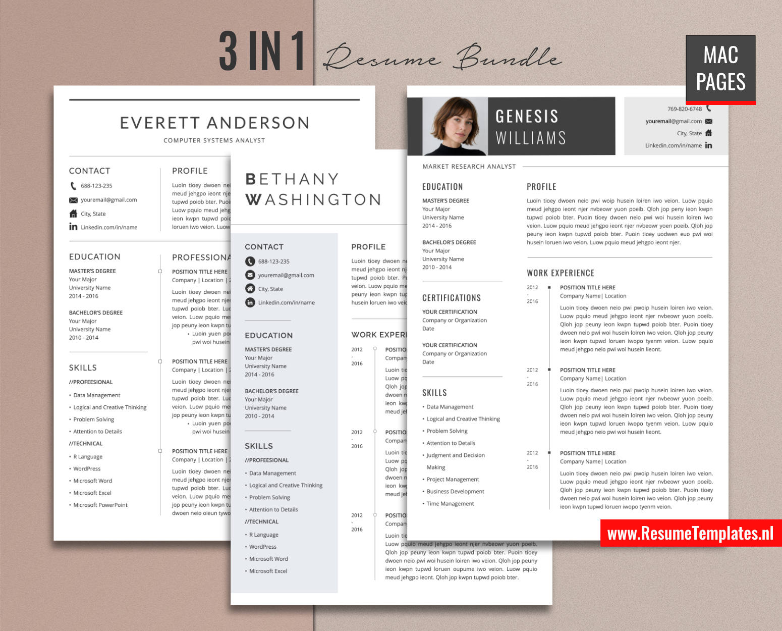 www.ResumeTemplates.nl-resume template for mac pages