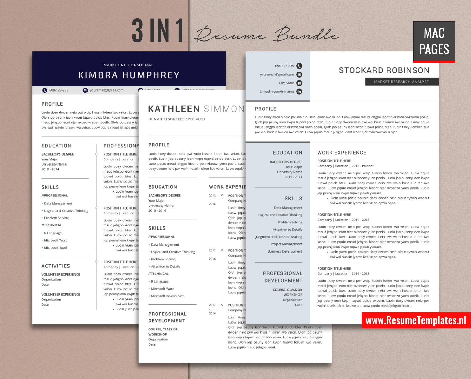 www.ResumeTemplates.nl-resume template for mac pages