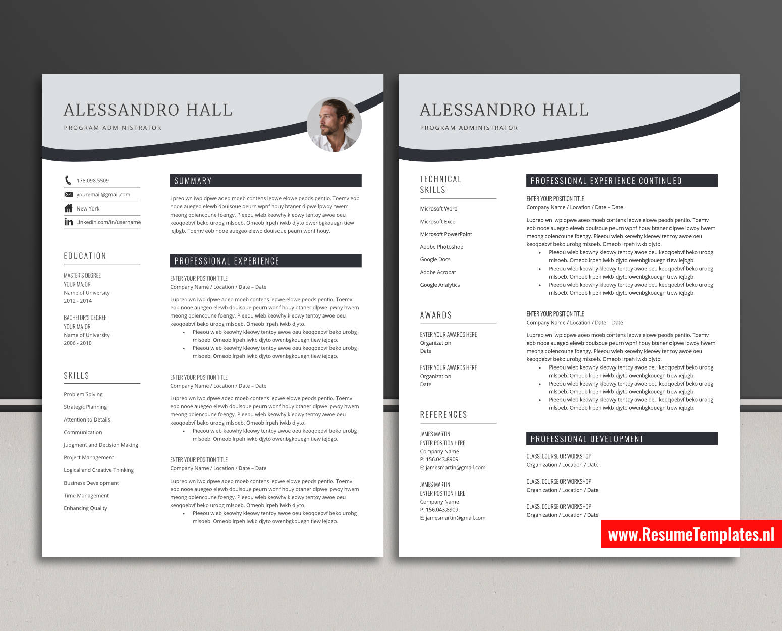 www.ResumeTemplates.nl-reusme template for ms word images