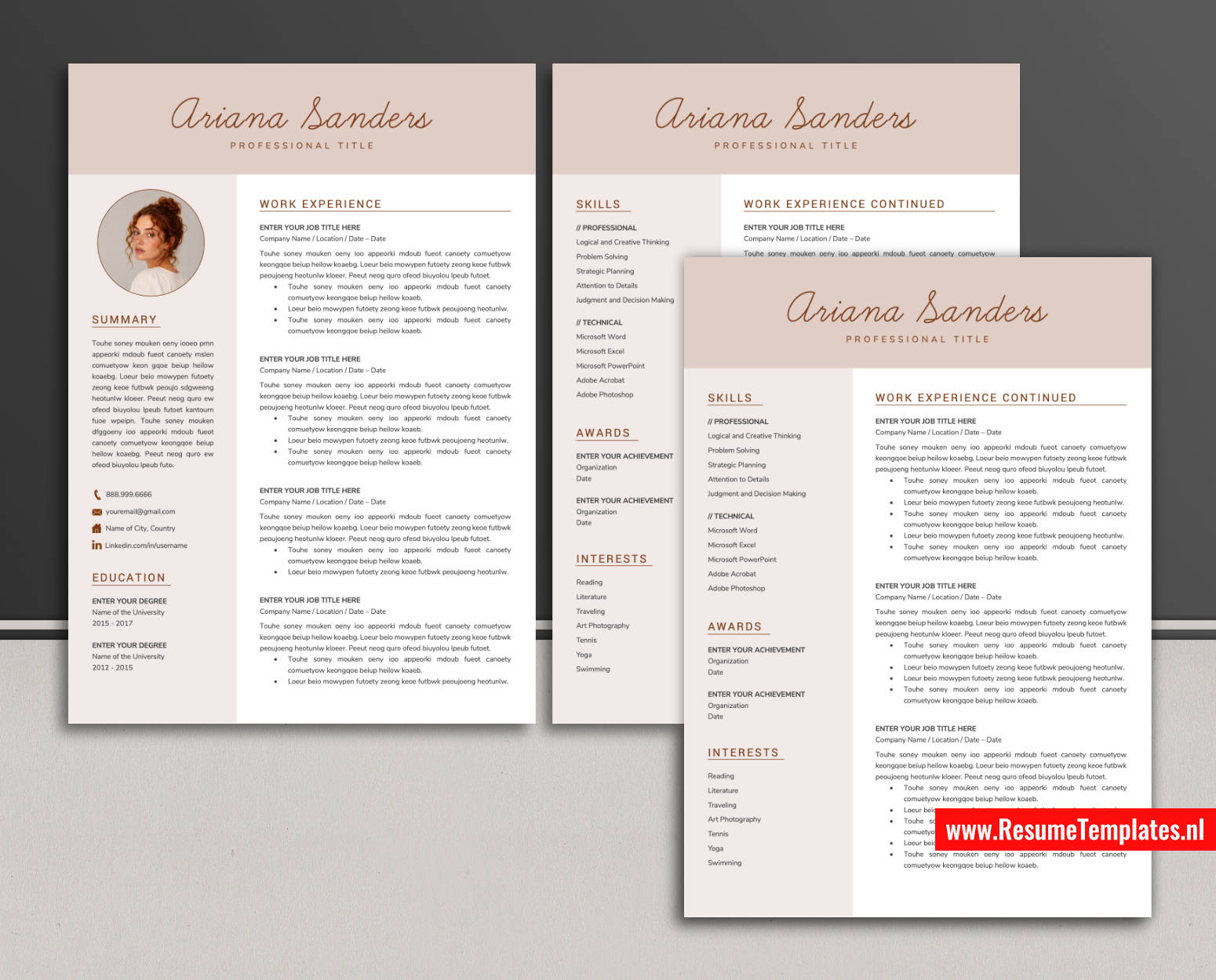 www.ResumeTemplates.nl-reusme template for ms word images