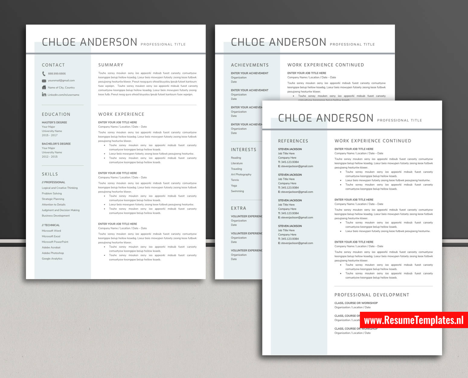 www.ResumeTemplates.nl-reusme template for ms word images