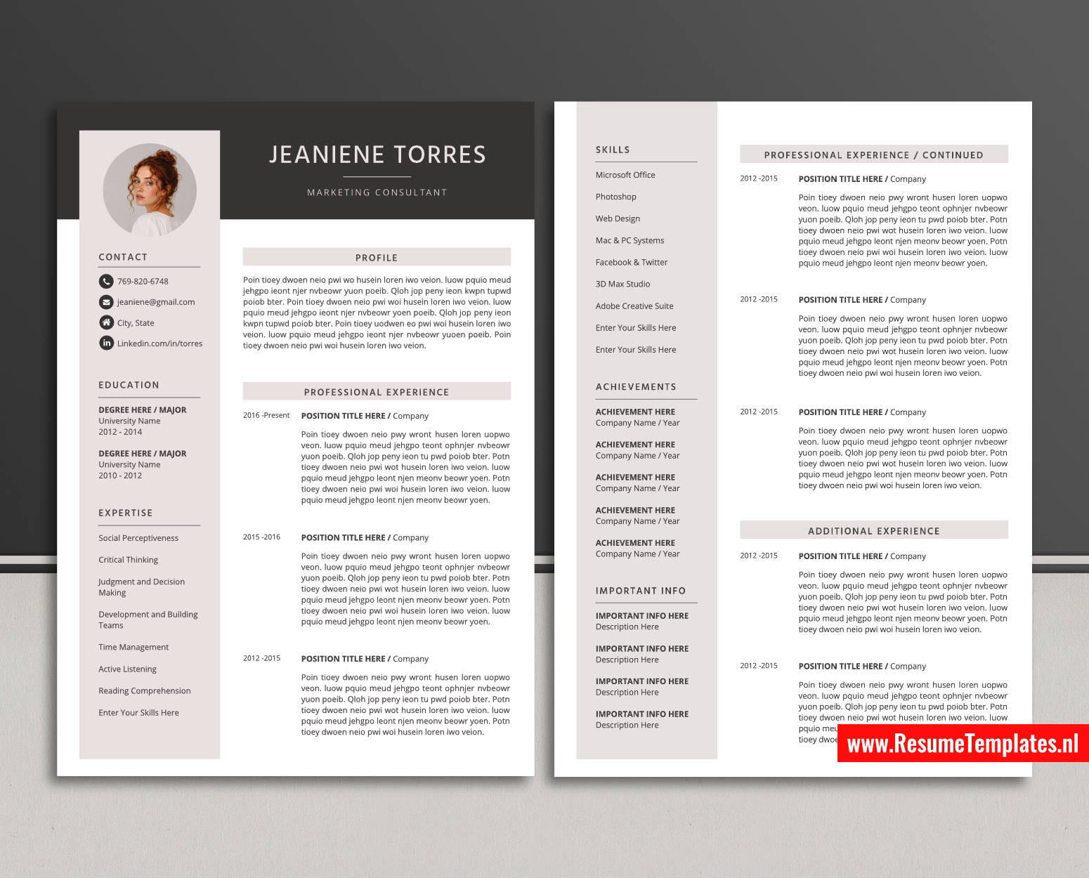 www.ResumeTemplates.nl-reusme template for ms word images