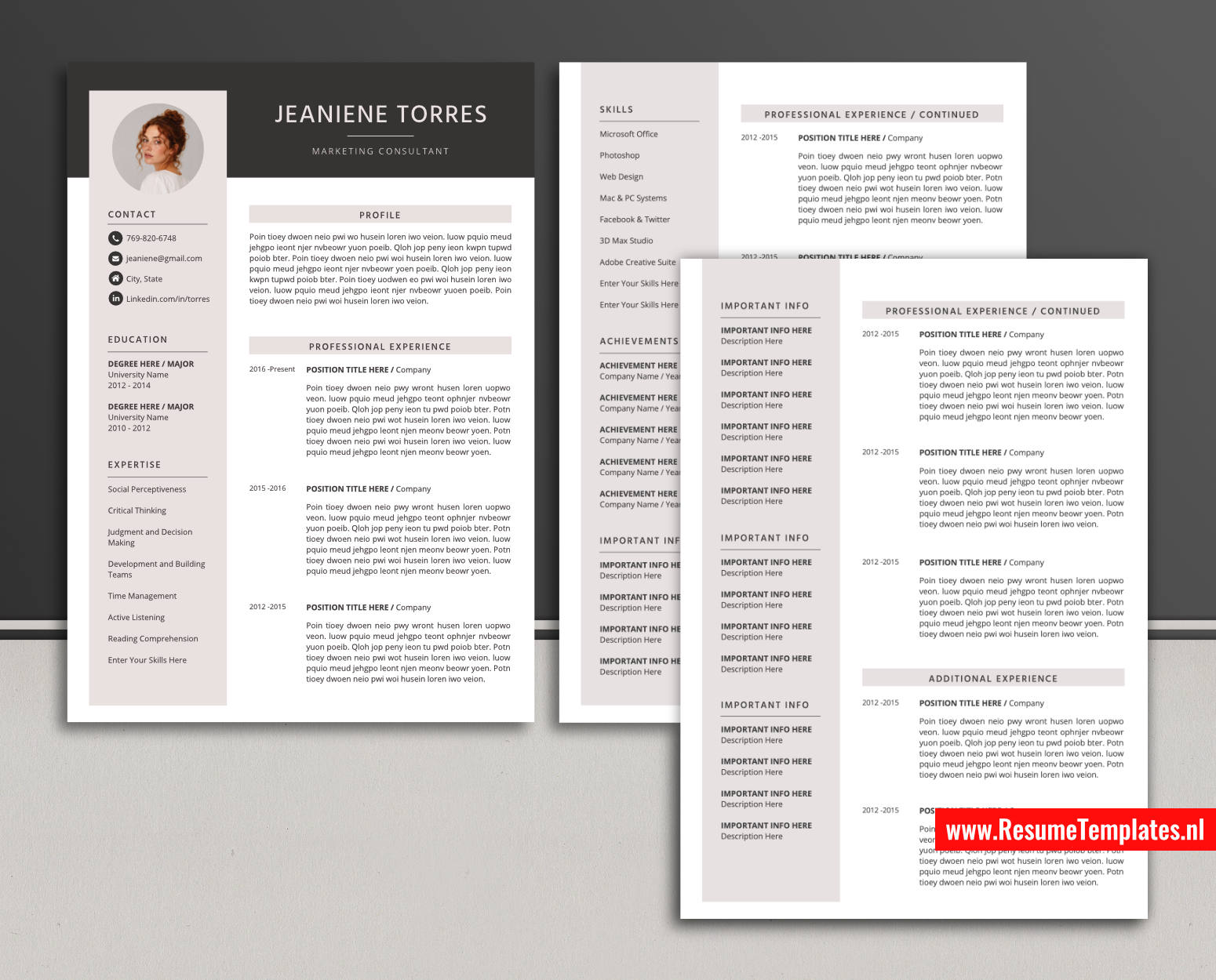 www.ResumeTemplates.nl-reusme template for ms word images