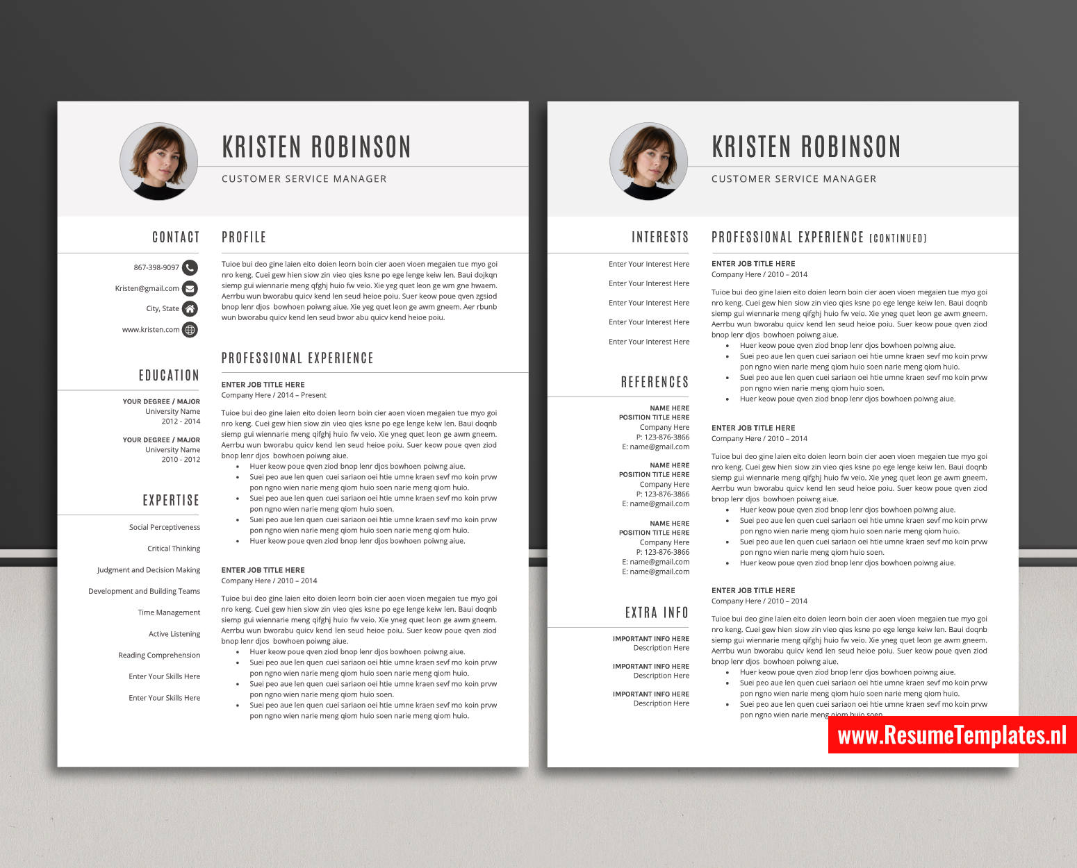 www.ResumeTemplates.nl-reusme template for ms word images