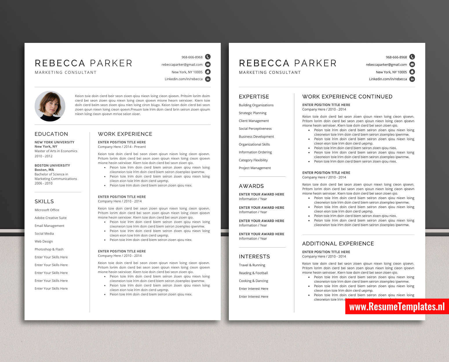 www.ResumeTemplates.nl-reusme template for ms word images