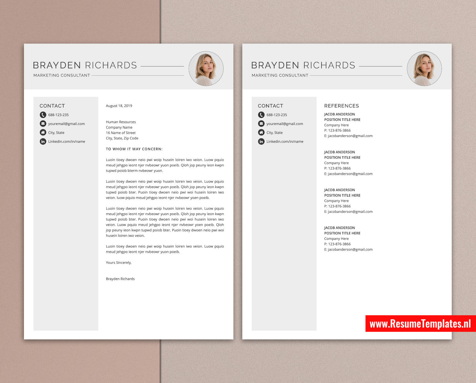 www.ResumeTemplates.nl-resume template for mac pages