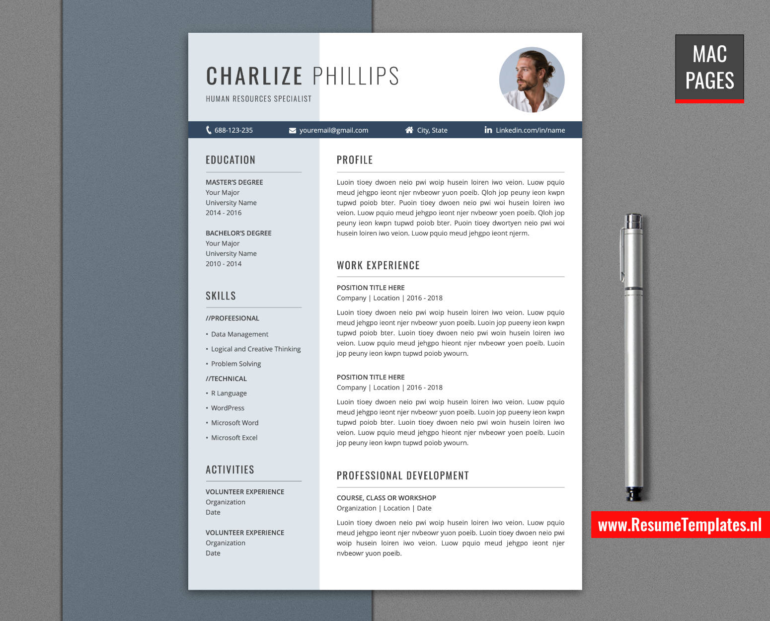 www.ResumeTemplates.nl-resume template for mac pages