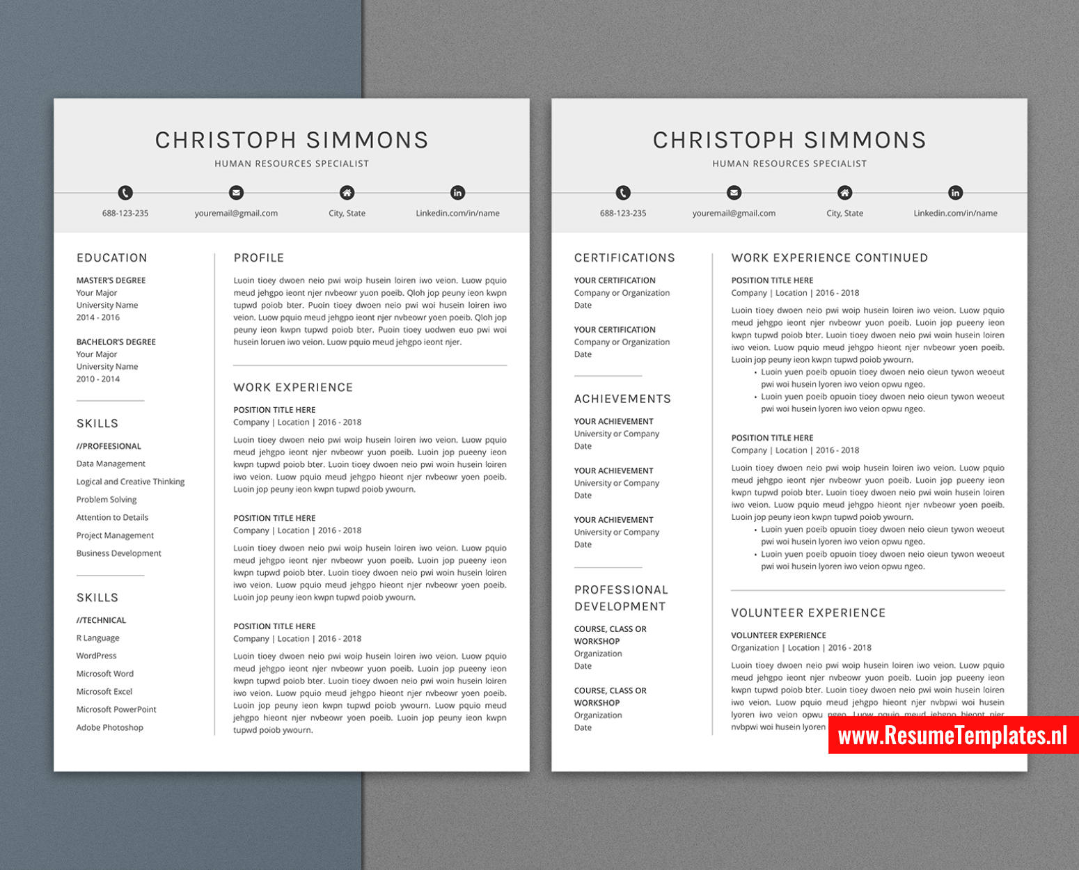www.ResumeTemplates.nl-resume template for mac pages