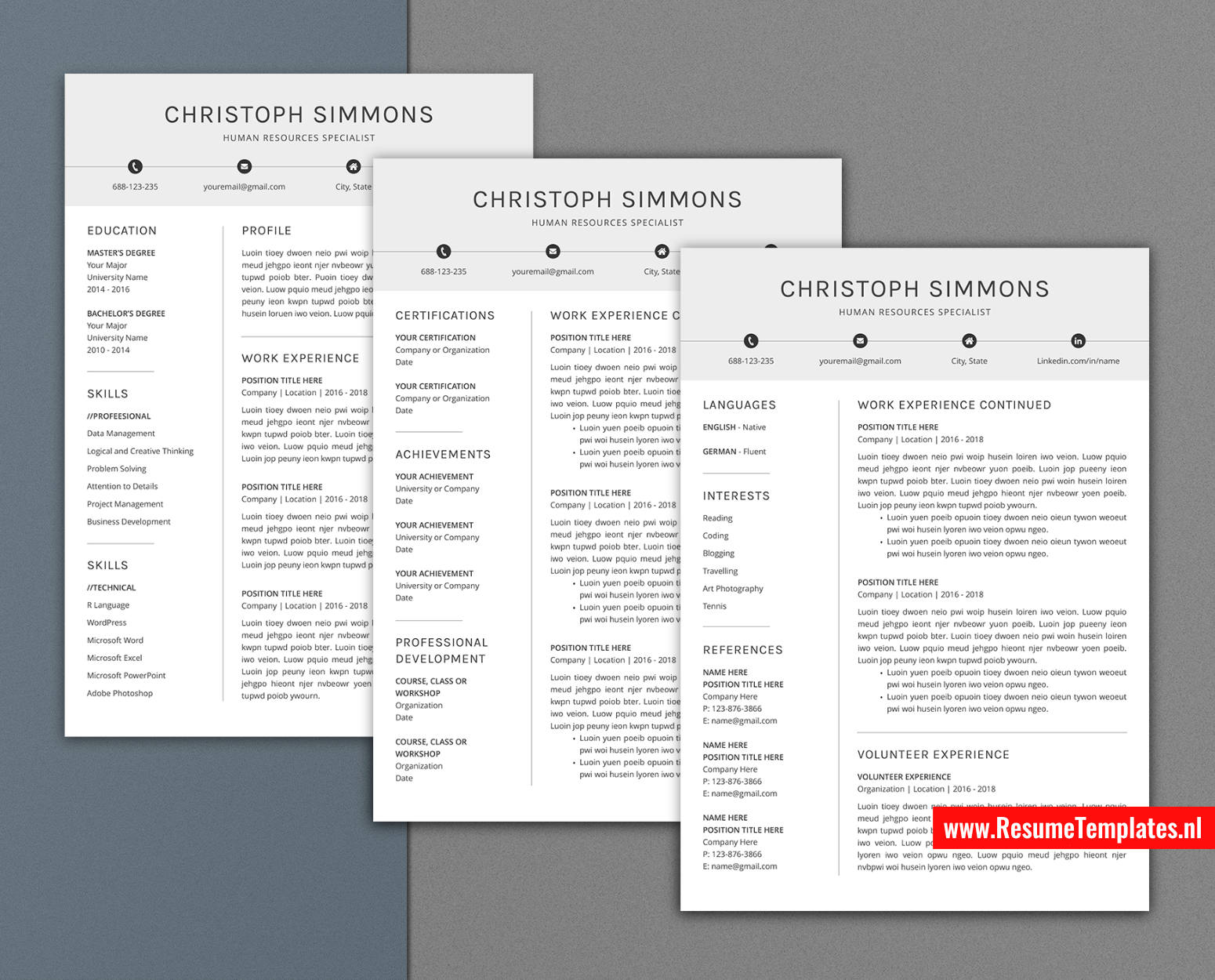 www.ResumeTemplates.nl-resume template for mac pages
