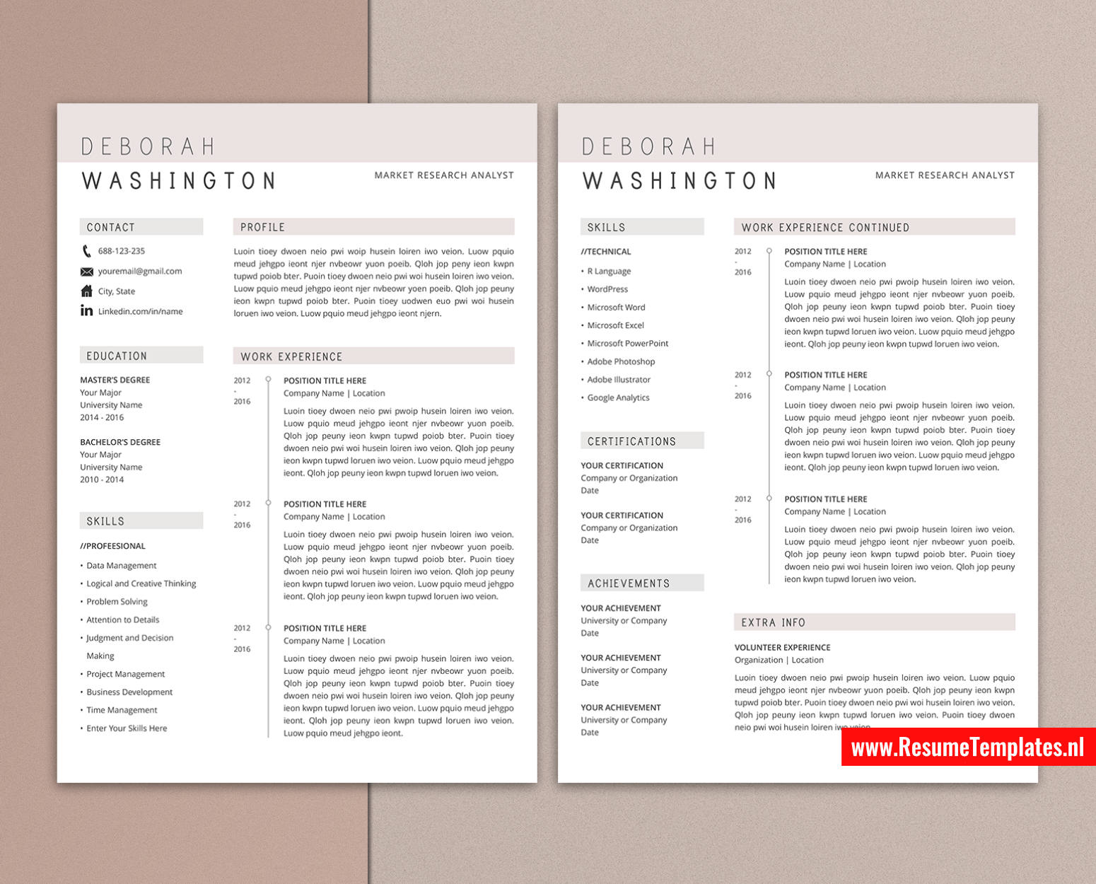 www.ResumeTemplates.nl-resume template for mac pages