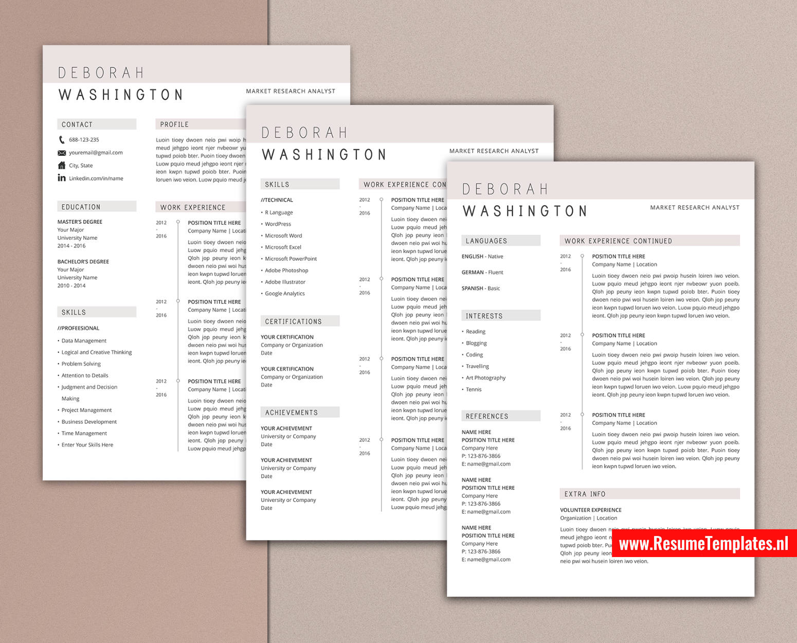 www.ResumeTemplates.nl-resume template for mac pages