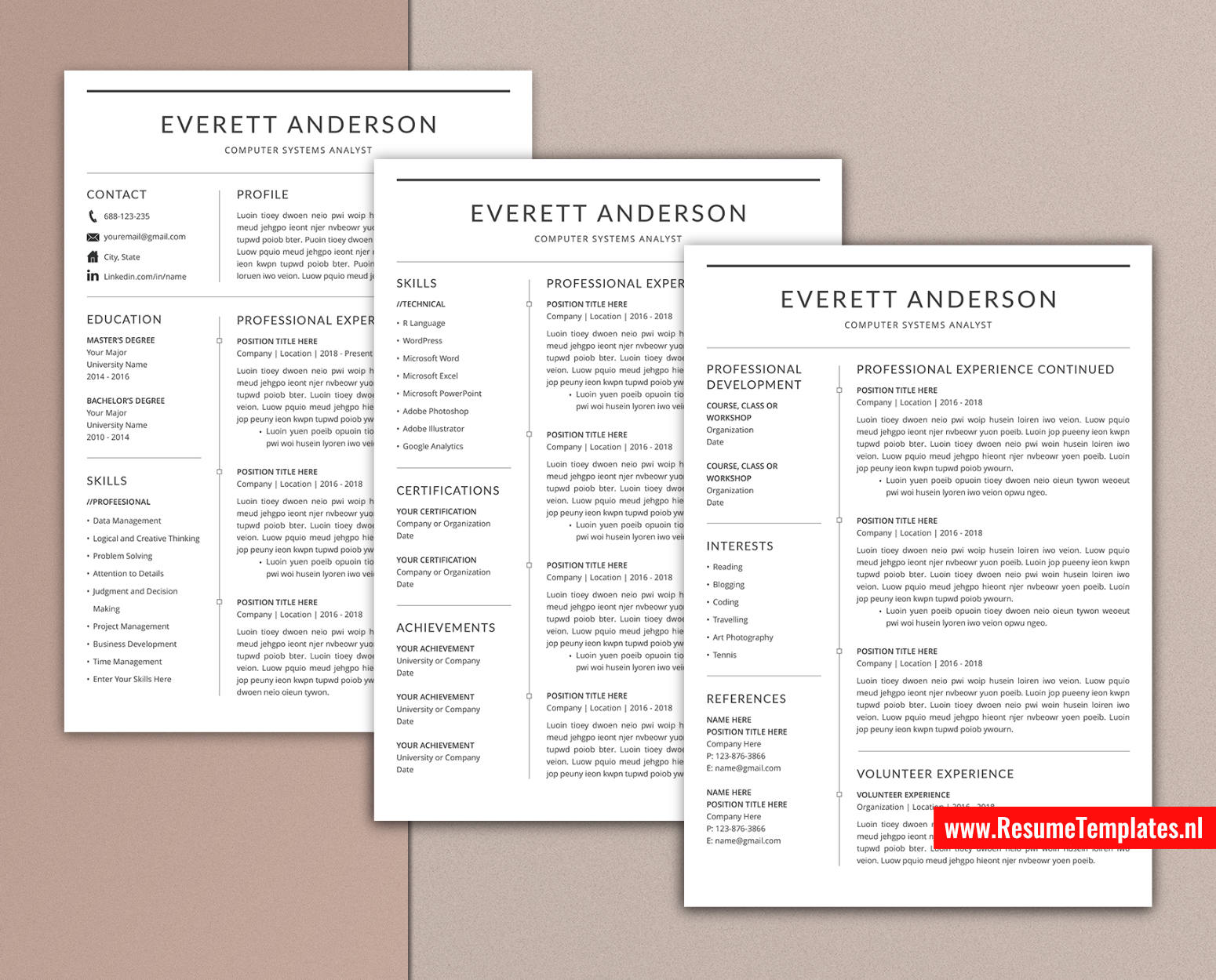 www.ResumeTemplates.nl-resume template for mac pages