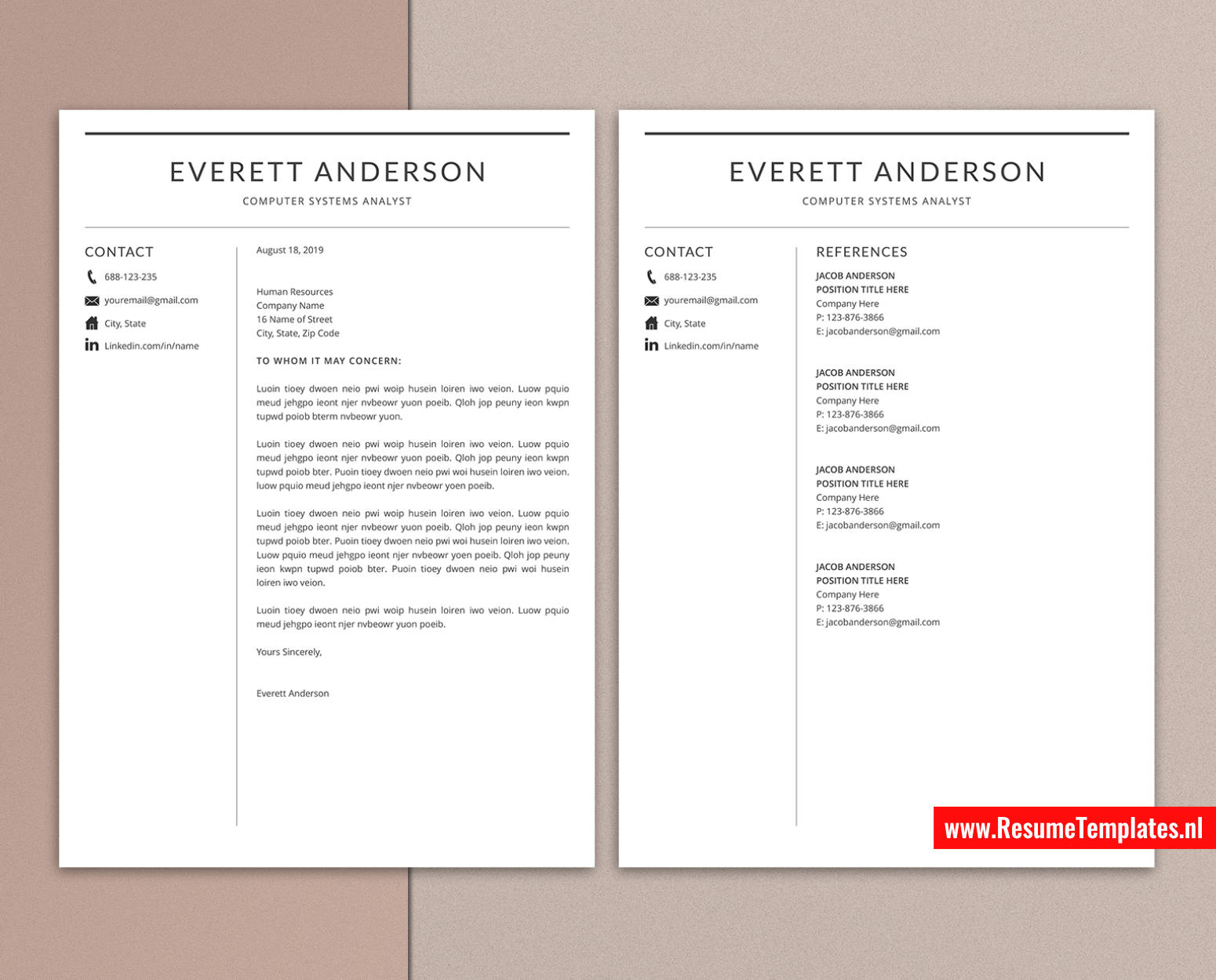 www.ResumeTemplates.nl-resume template for mac pages