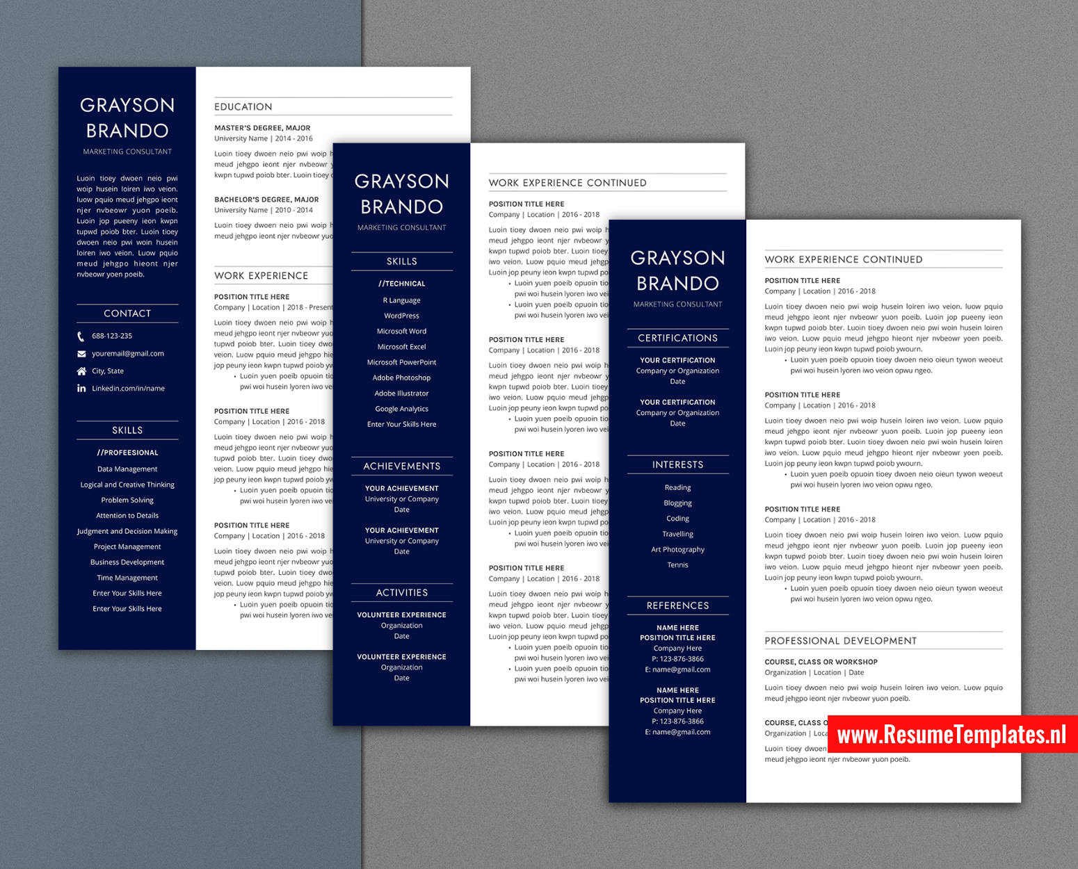 www.ResumeTemplates.nl-resume template for mac pages