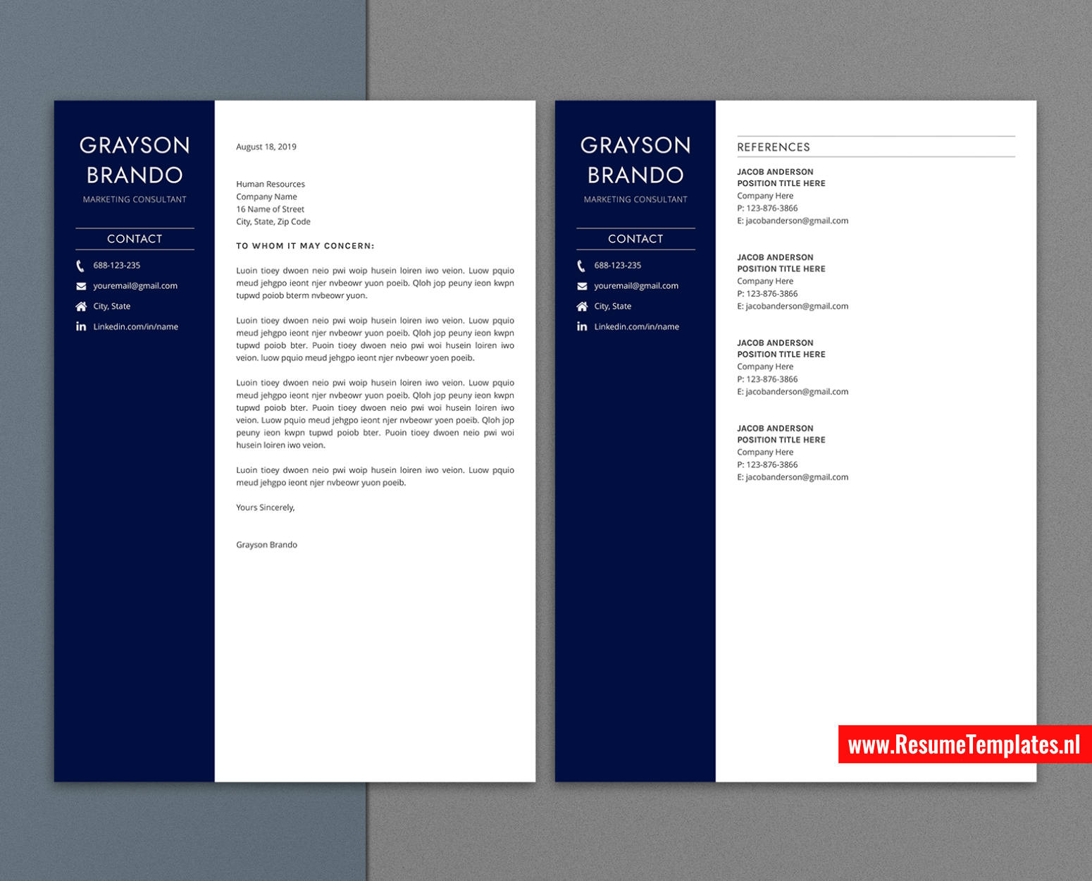 www.ResumeTemplates.nl-resume template for mac pages