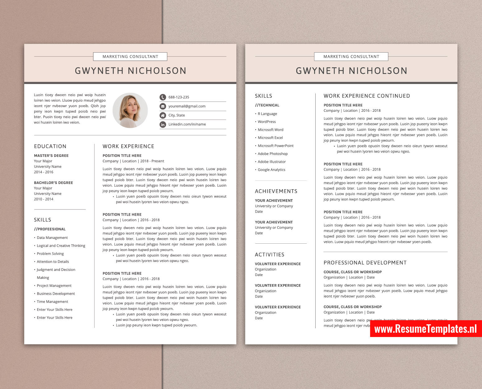 www.ResumeTemplates.nl-resume template for mac pages