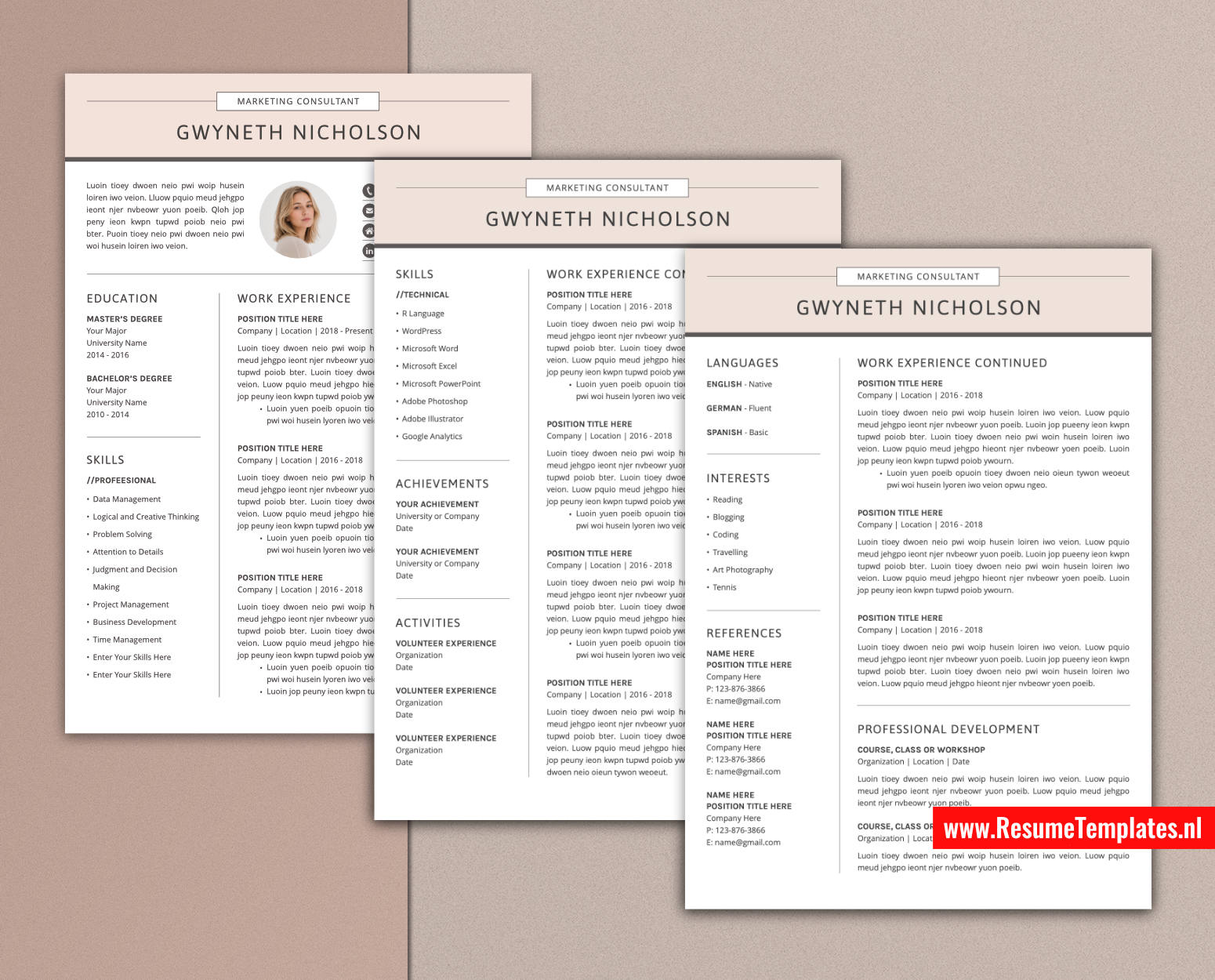 www.ResumeTemplates.nl-resume template for mac pages