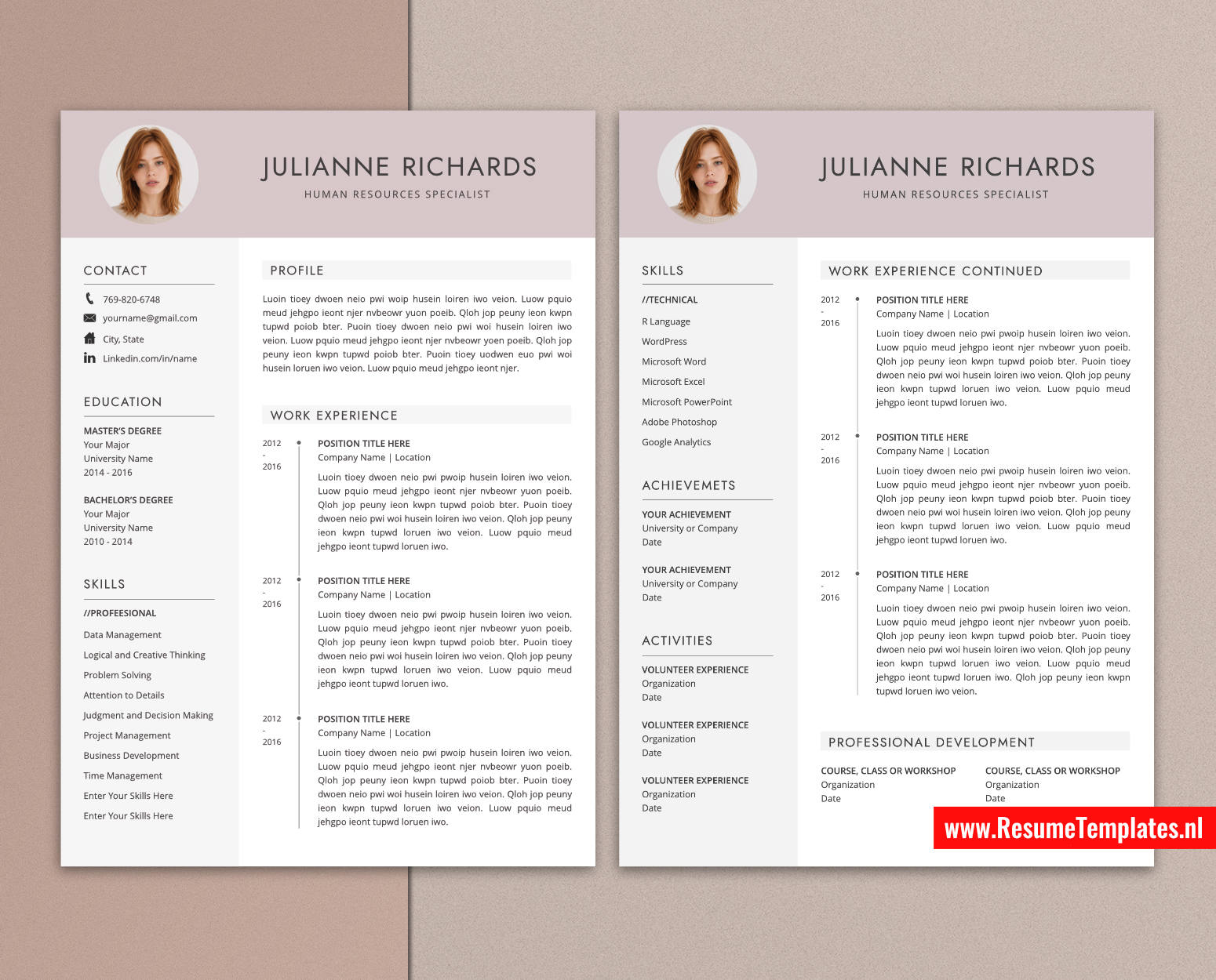 www.ResumeTemplates.nl-resume template for mac pages