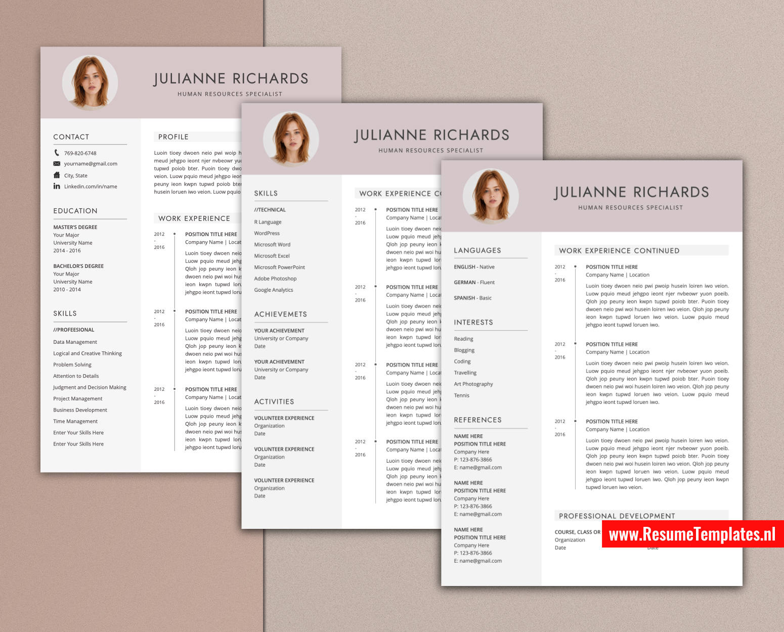 www.ResumeTemplates.nl-resume template for mac pages