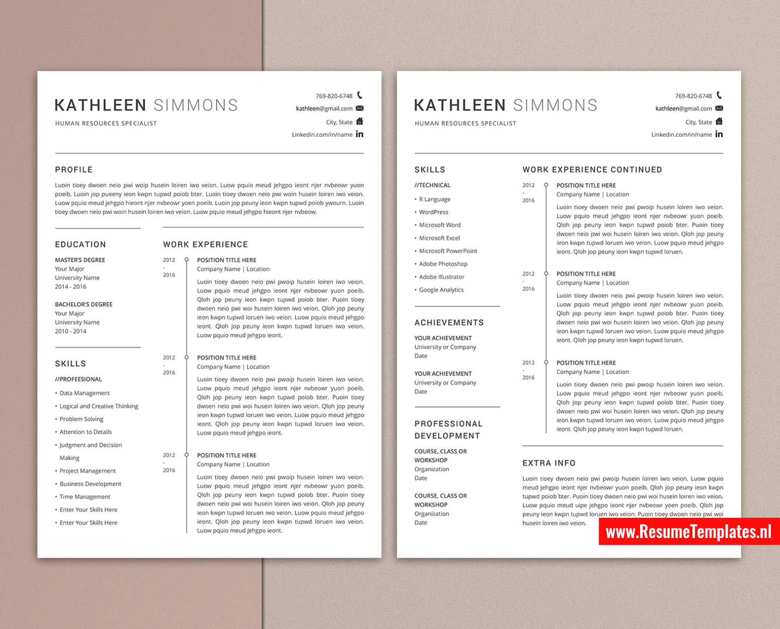 www.ResumeTemplates.nl-resume template for mac pages