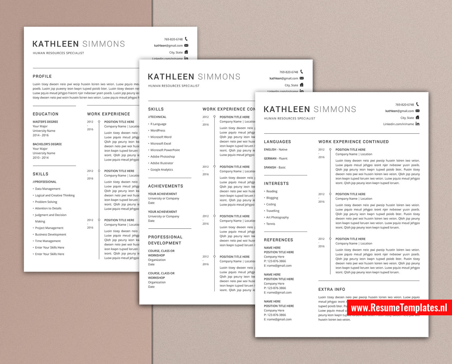 www.ResumeTemplates.nl-resume template for mac pages