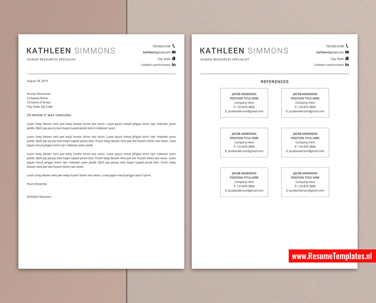 www.ResumeTemplates.nl-resume template for mac pages
