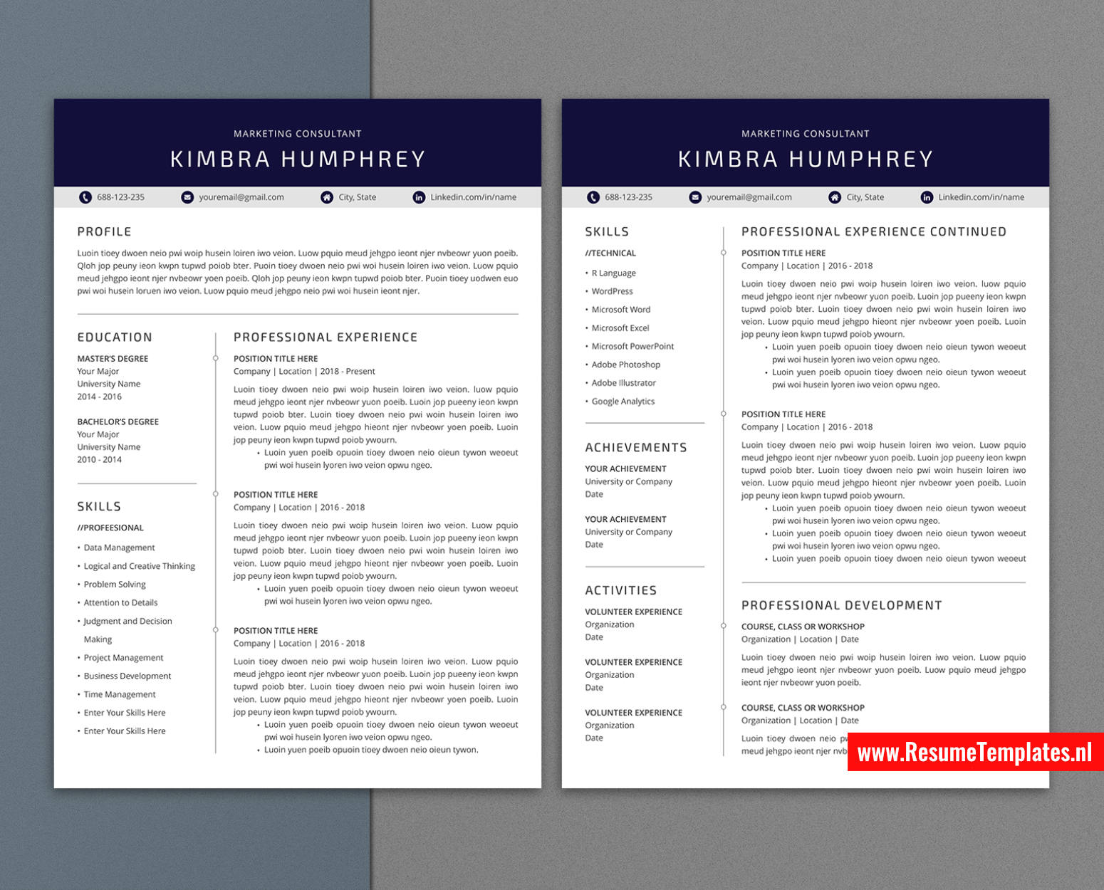 www.ResumeTemplates.nl-resume template for mac pages