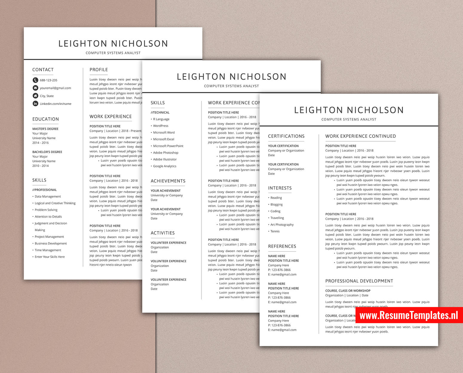 www.ResumeTemplates.nl-resume template for mac pages