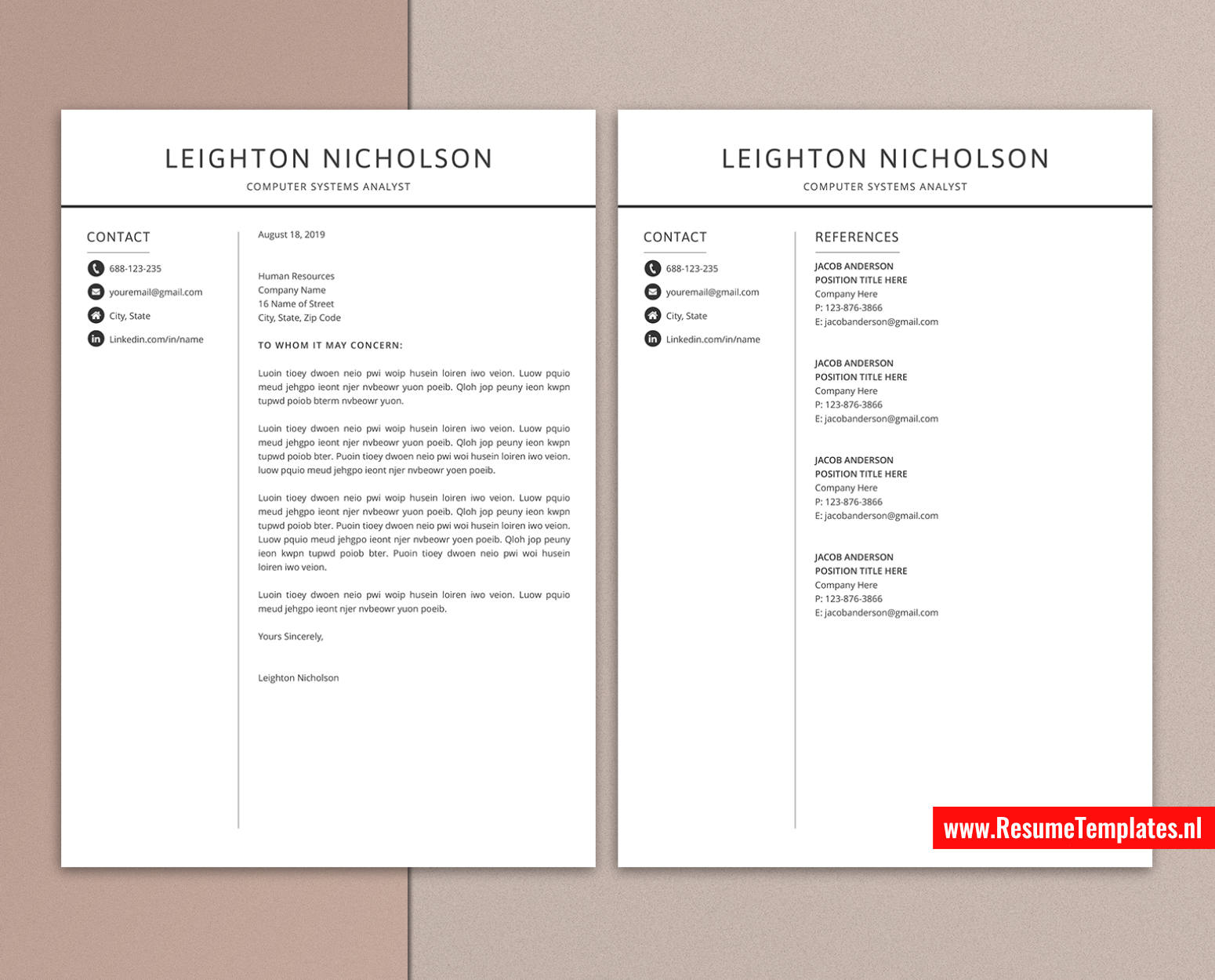 www.ResumeTemplates.nl-resume template for mac pages