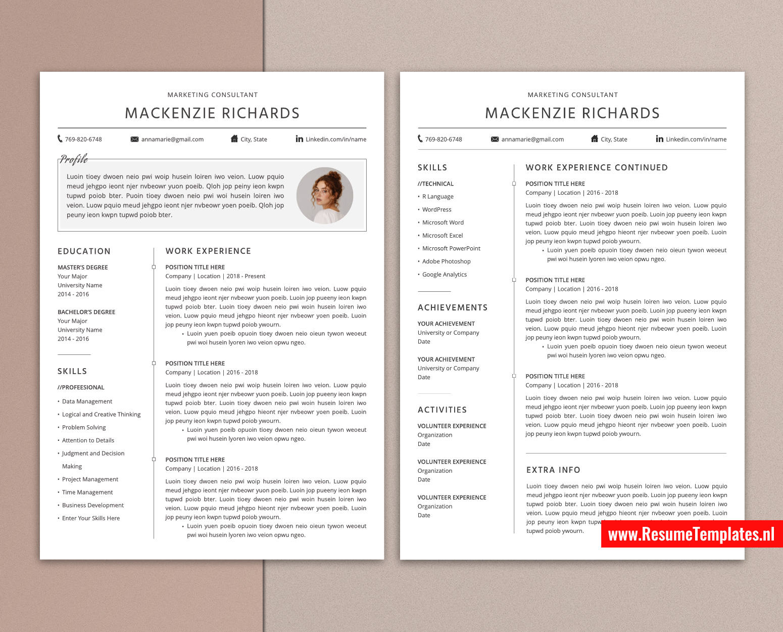 www.ResumeTemplates.nl-resume template for mac pages