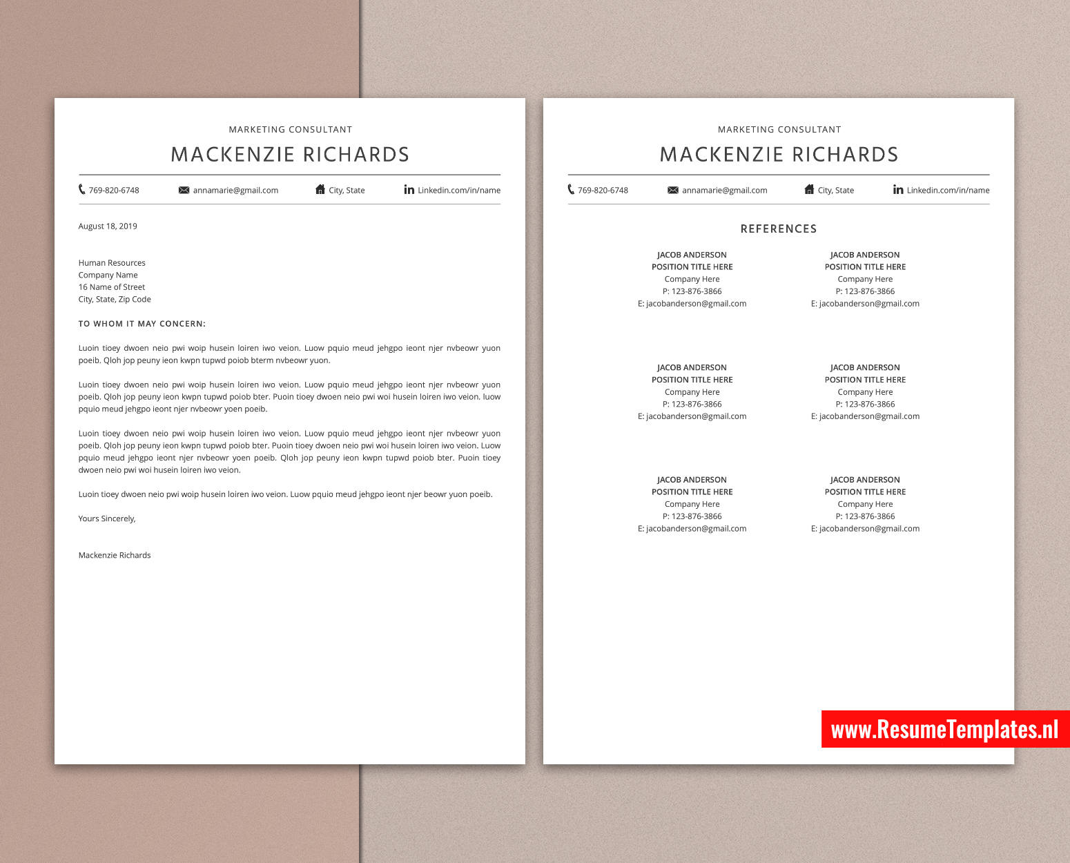 www.ResumeTemplates.nl-resume template for mac pages