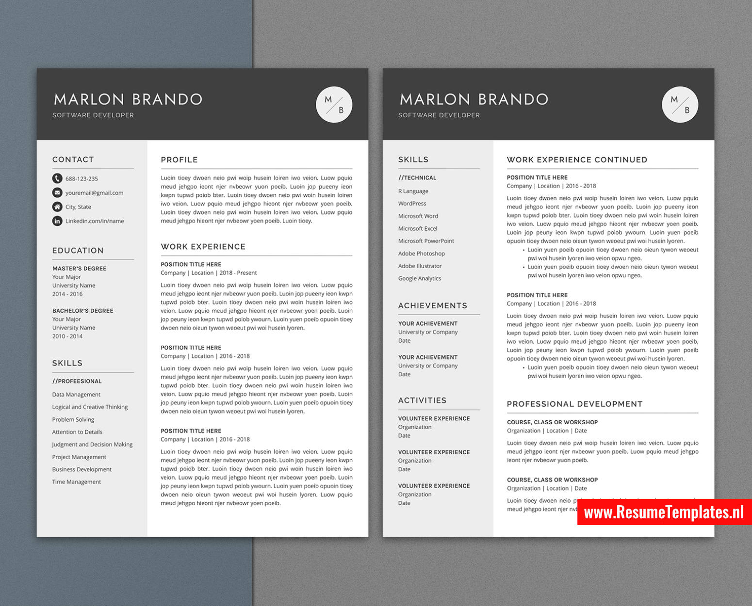 www.ResumeTemplates.nl-resume template for mac pages