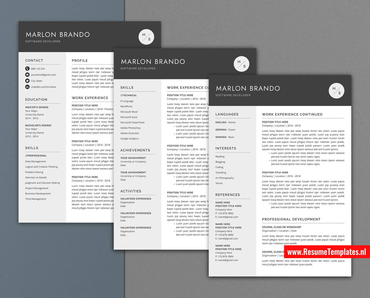 www.ResumeTemplates.nl-resume template for mac pages