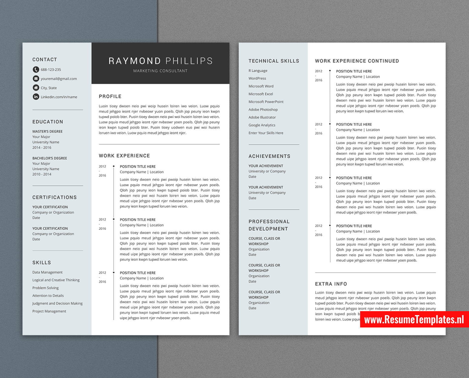 www.ResumeTemplates.nl-resume template for mac pages