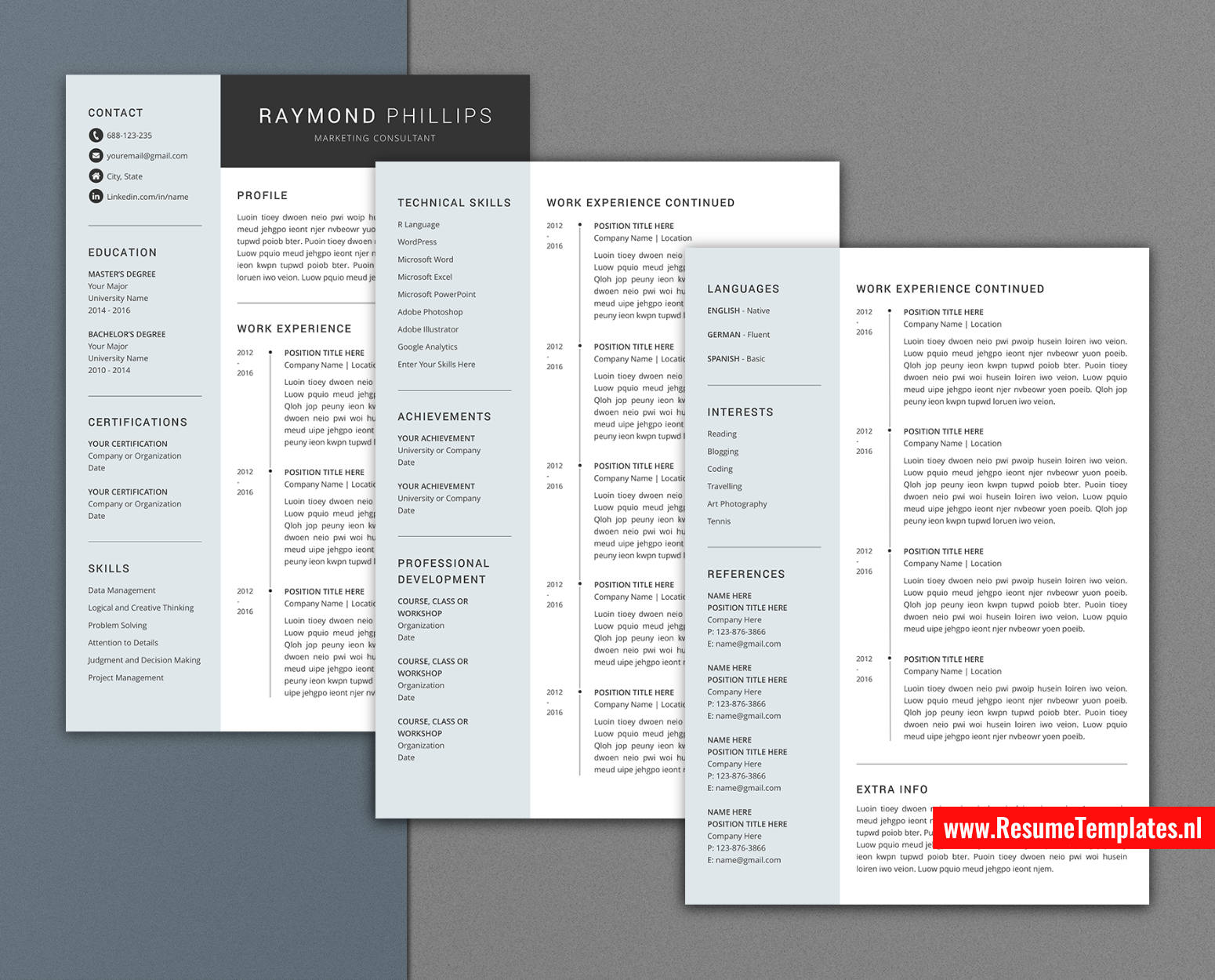 www.ResumeTemplates.nl-resume template for mac pages